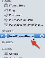 iTunes iPhone Name